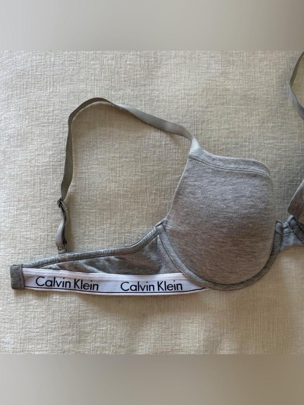heather gray calvin klein padded push-up bra